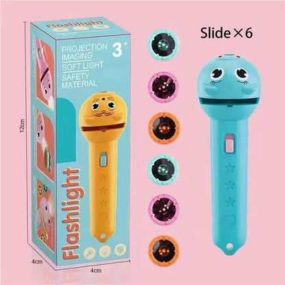 📦Ignite Their Imagination🌟: Magical Kids Projection Flashlight Early Learning Toy