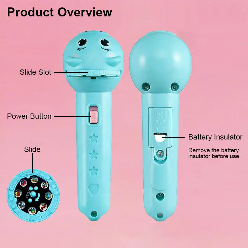 📦Ignite Their Imagination🌟: Magical Kids Projection Flashlight Early Learning Toy