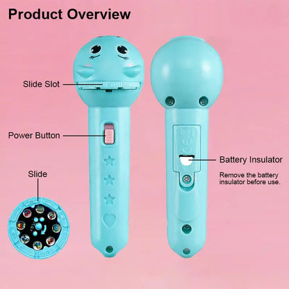 📦Ignite Their Imagination🌟: Magical Kids Projection Flashlight Early Learning Toy