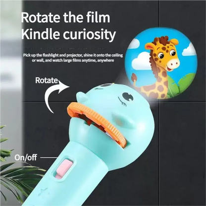 📦Ignite Their Imagination🌟: Magical Kids Projection Flashlight Early Learning Toy