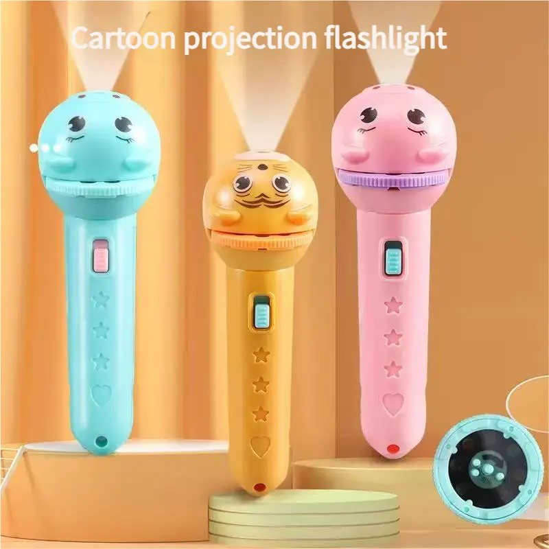 📦Ignite Their Imagination🌟: Magical Kids Projection Flashlight Early Learning Toy
