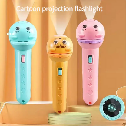 📦Ignite Their Imagination🌟: Magical Kids Projection Flashlight Early Learning Toy